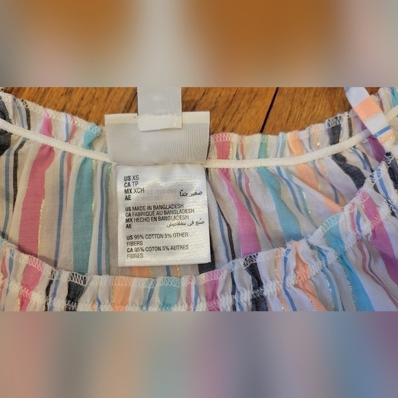 JENNI intimates White/Multicolored Striped Womens Sleepwear Nightgown - Picture 3 of 4